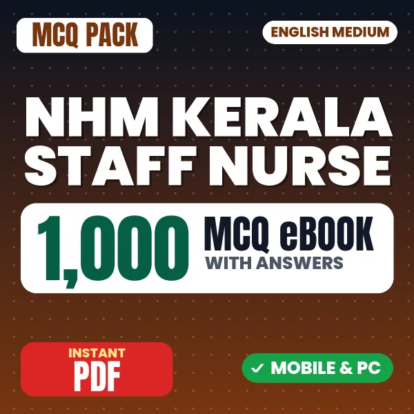 NHM Kerala Staff Nurse Exam – 1000 MCQ eBook with Answers | English Medium PDF Download