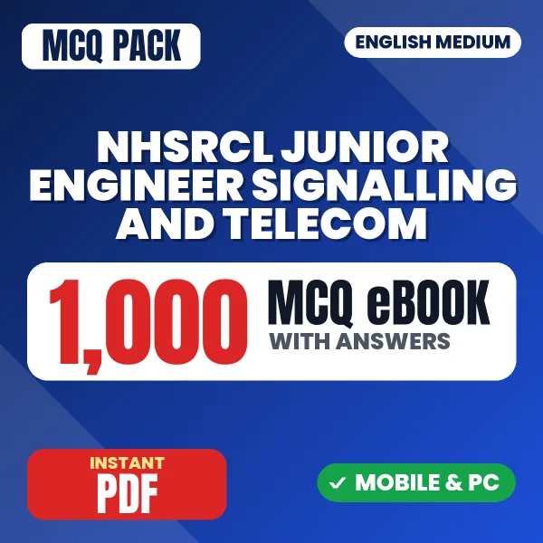 NHSRCL Junior Engineer (Signalling & Telecom) Exam – 1000 MCQ eBook with Answers | English Medium PDF Download