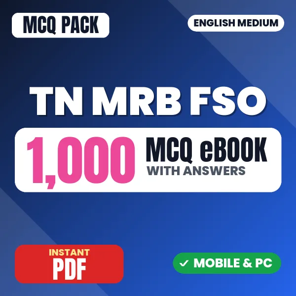 Tamil Nadu MRB FSO Exam – 1000 MCQ eBook with Answers | English Medium PDF Download