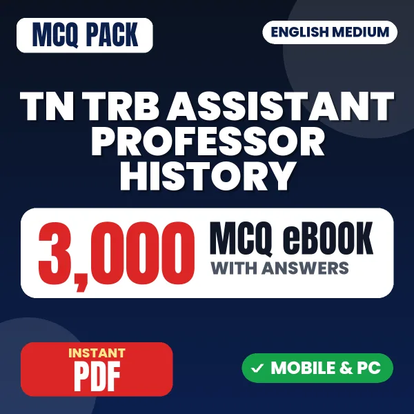 TN TRB Assistant Professor History Paper-1 Exam – 3000 MCQ eBook with Answers | English Medium PDF Download