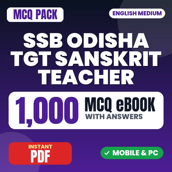 SSB Odisha TGT Sanskrit Teacher Exam – 1000 MCQ eBook with Answers | English Medium PDF Download