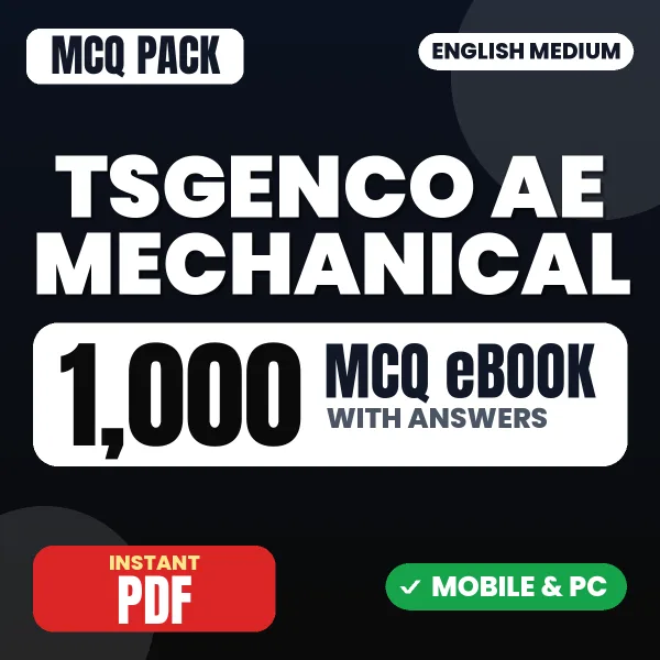 TSGENCO AE Mechanical Exam – 1000 MCQ eBook with Answers | English Medium PDF Download