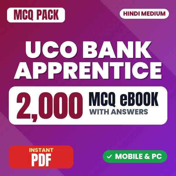 UCO Bank Apprentice Exam – 2000 MCQ eBook with Answers | Hindi Medium PDF Download
