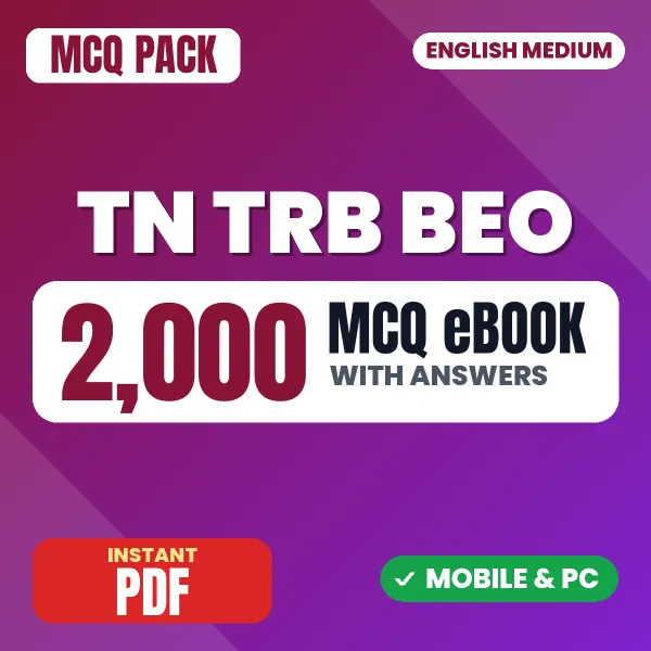 TN TRB BEO (Part-A) Exam - Tamil – 2000 MCQ eBook with Answers | English Medium PDF Download
