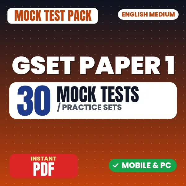 GSET Paper 1 Exam – 30 Mock Tests / Practice Sets | English Medium PDF Download