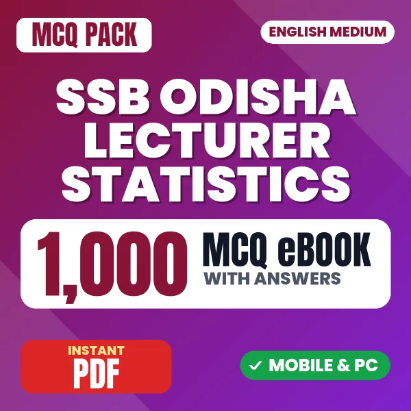 SSB Odisha Lecturer Statistics Exam – 1000 MCQ eBook with Answers | English Medium PDF Download