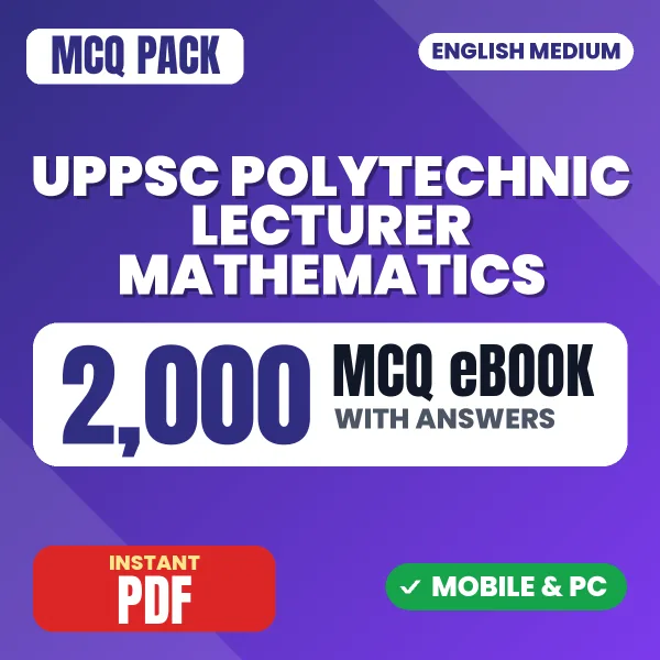 UPPSC Polytechnic Lecturer (Mathematics) Exam Paper 2 – 2000 MCQ eBook with Answers | English Medium PDF Download