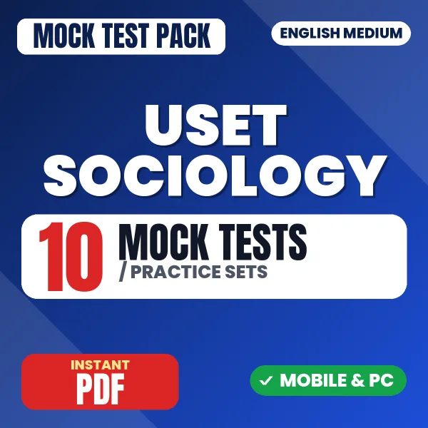 Uttarakhand SET Sociology Exam – 10 Mock Tests / Practice Sets | English Medium PDF Download