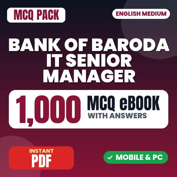 Bank of Baroda IT (Senior Manager - Developer Full Stack JAVA) Exam – 1000 MCQ eBook with Answers | English Medium PDF Download
