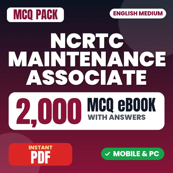 NCRTC Maintenance Associate Electrical Exam – 2000 MCQ eBook with Answers | English Medium PDF Download