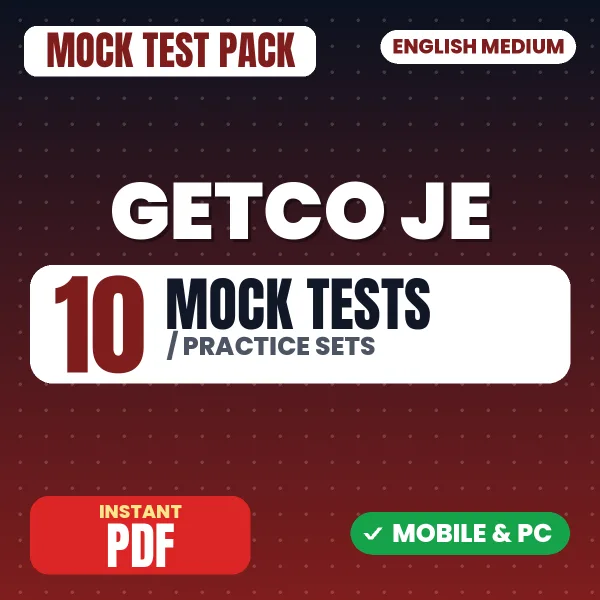 GETCO JE Vidyut Sahayak Exam (Electrical) – 10 Mock Tests / Practice Sets | English Medium PDF Download