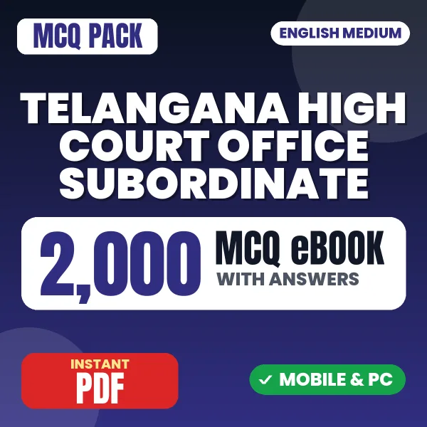 Telangana High Court Office Subordinate Exam – 2000 MCQ eBook with Answers | English Medium PDF Download