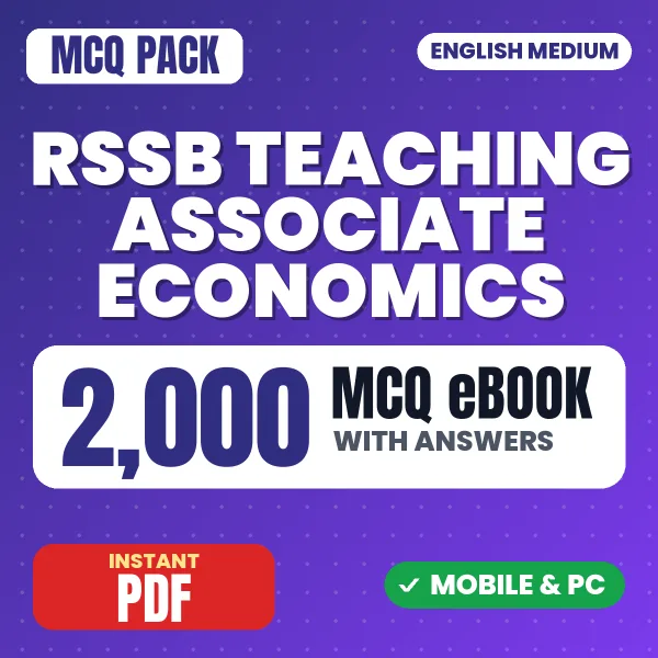 RSSB Teaching Associate (Economics) Exam Paper 1 – 2000 MCQ eBook with Answers | English Medium PDF Download