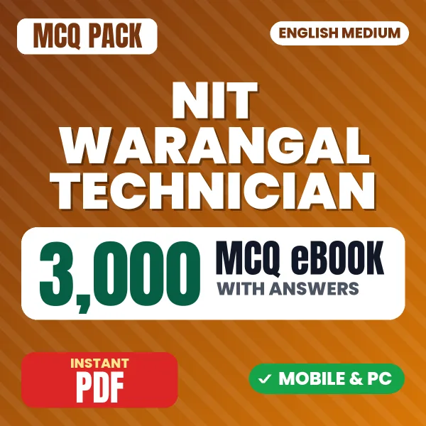 NIT Warangal Non Teaching Technician (Civil) Exam – 3000 MCQ eBook with Answers | English Medium PDF Download