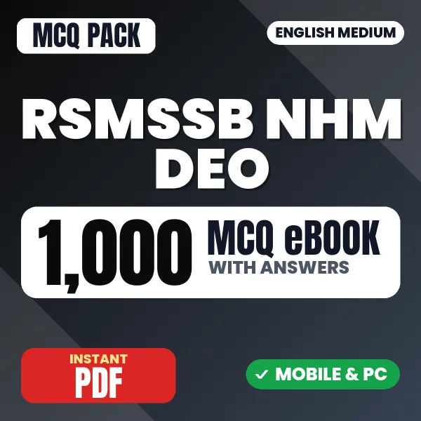 RSMSSB NHM Data Entry Operator Exam – 1000 MCQ eBook with Answers | English Medium PDF Download