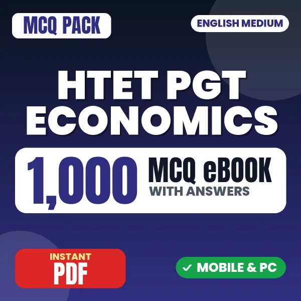 Haryana TET PGT Economics Exam – 1000 MCQ eBook with Answers | English Medium PDF Download