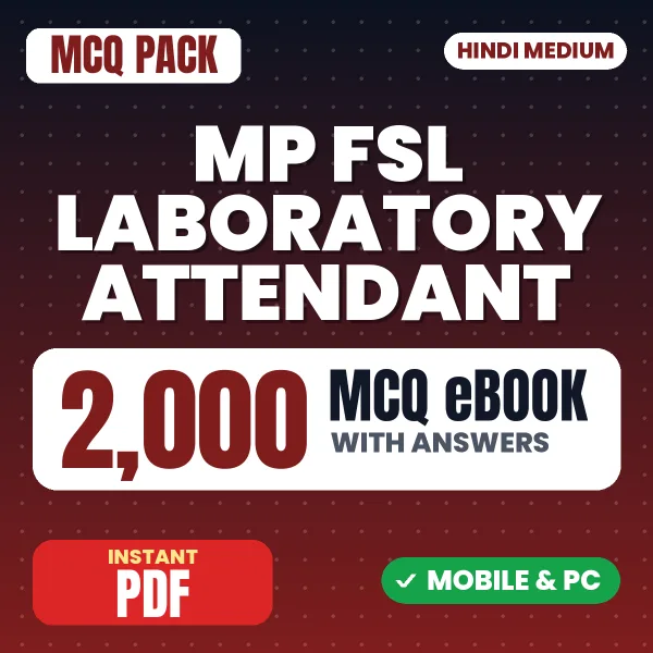 MP FSL Laboratory Attendant Exam – 2000 MCQ eBook with Answers | Hindi Medium PDF Download