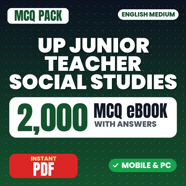 UP Junior Teacher Social Studies (Paper-I) Exam – 2000 MCQ eBook with Answers | English Medium PDF Download