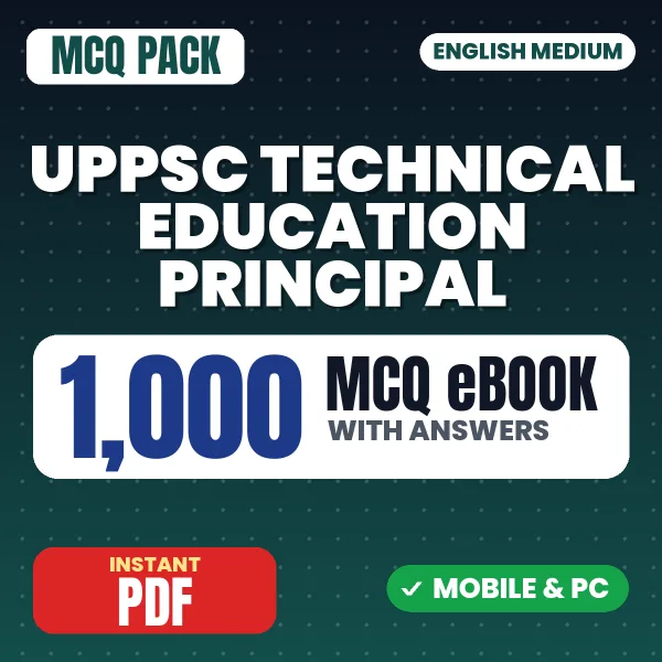 UPPSC Technical Education Principal Exam Paper 1 – 1000 MCQ eBook with Answers | English Medium PDF Download