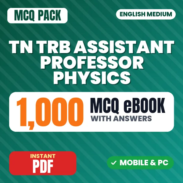 TN TRB Assistant Professor Physics Exam Paper 2 (Section A) – 1000 MCQ eBook with Answers | English Medium PDF Download