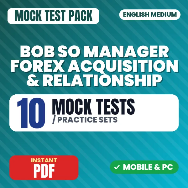 Bank of Baroda SO (Manager- Forex Acquisition & Relationship) Exam – 10 Mock Tests / Practice Sets | English Medium PDF Download