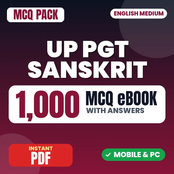 UP PGT Sanskrit Exam – 1000 MCQ eBook with Answers | English Medium PDF Download