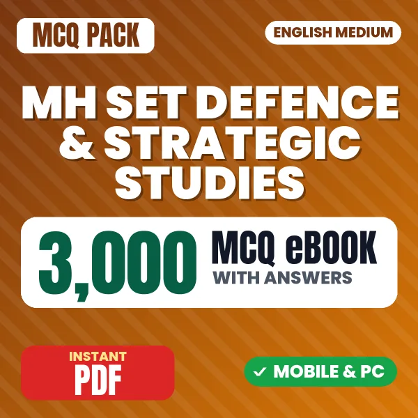 MH SET Defence & Strategic Studies Exam – 3000 MCQ eBook with Answers | English Medium PDF Download