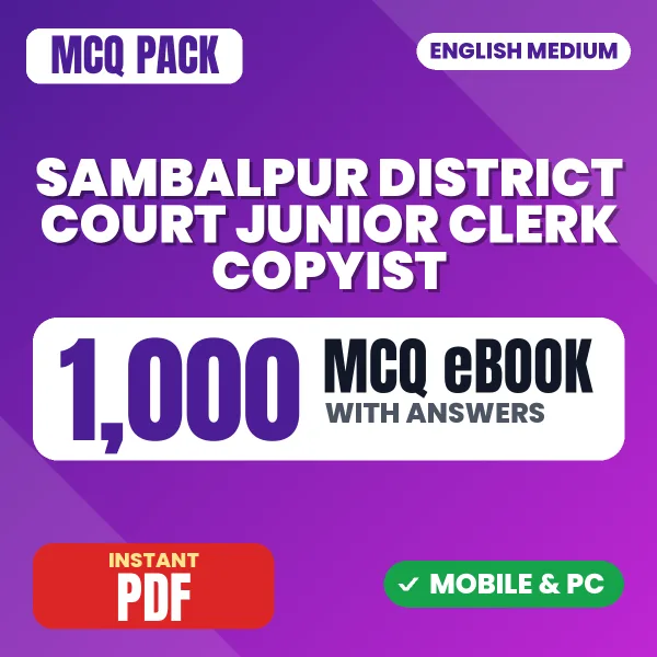 Sambalpur District Court Junior Clerk Copyist Exam (English) – 1000 MCQ eBook with Answers | English Medium PDF Download