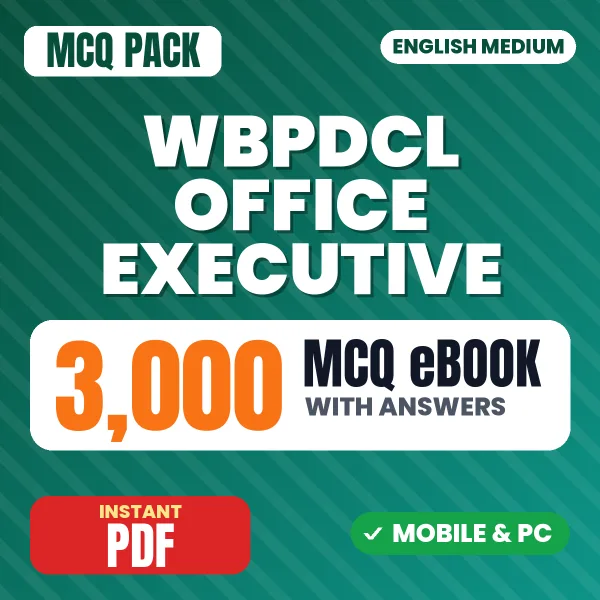 WBPDCL Office Executive Exam – 3000 MCQ eBook with Answers | English Medium PDF Download