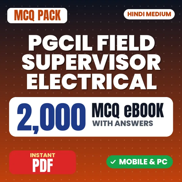 PGCIL Field Supervisor (Electrical) Exam – 2000 MCQ eBook with Answers | Hindi Medium PDF Download