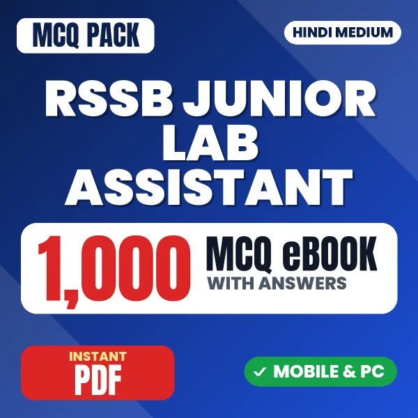 RSSB Junior Lab Assistant Paper-2 Exam – 1000 MCQ eBook with Answers | Hindi Medium PDF Download