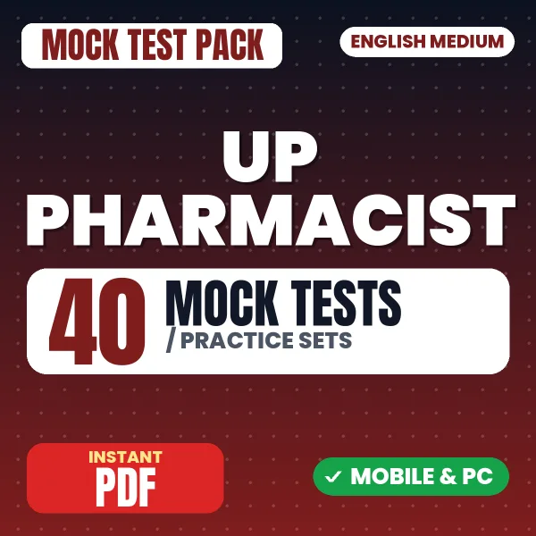 UPSSSC Homeopathic Pharmacist Exam – 40 Mock Tests / Practice Sets | English Medium PDF Download
