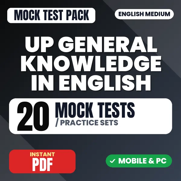 Uttar Pradesh General Knowledge – 20 Mock Tests / Practice Sets | English Medium PDF Download