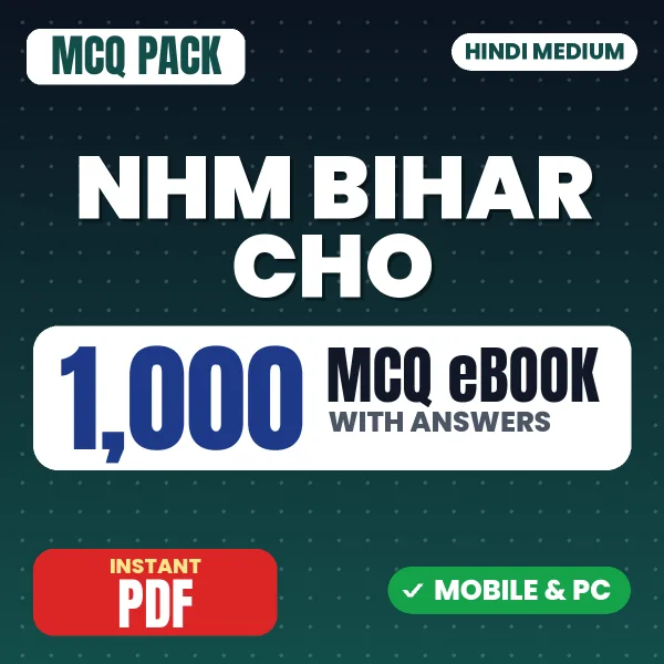 NHM Bihar CHO Exam – 1000 MCQ eBook with Answers | Hindi Medium PDF Download