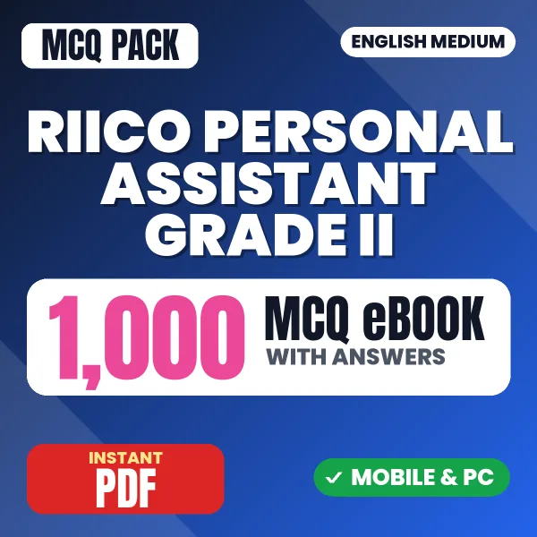 RIICO Personal Assistant Grade II Exam Part I – 1000 MCQ eBook with Answers | English Medium PDF Download