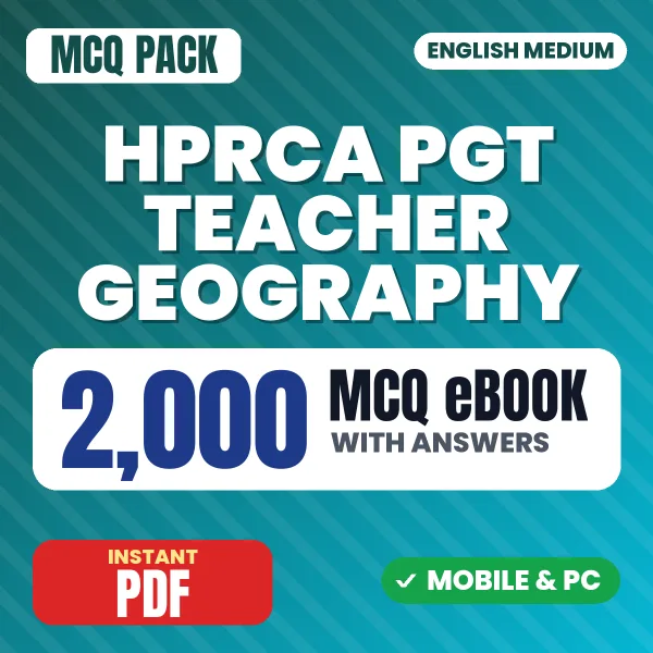 HPRCA PGT Teacher (Geography) Exam – 2000 MCQ eBook with Answers | English Medium PDF Download