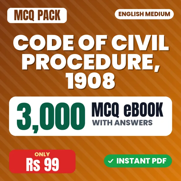 Code of Civil Procedure, 1908 – 3000 MCQ eBook with Answers | English Medium PDF Download