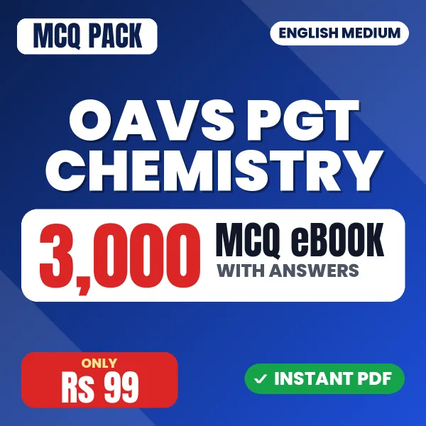 OAVS PGT Chemistry Exam – 3000 MCQ eBook with Answers | English Medium PDF Download