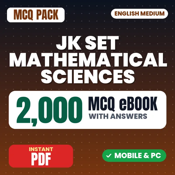 JK SET Mathematical Sciences Exam Paper 2 – 2000 MCQ eBook with Answers | English Medium PDF Download