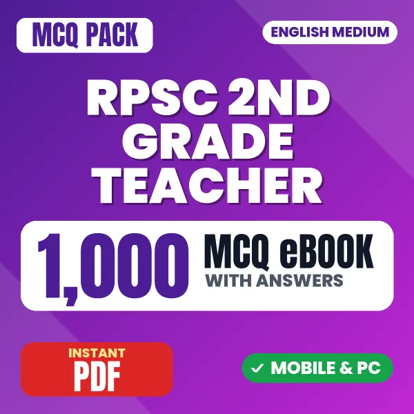 Rajasthan 2nd Grade Teacher Paper-II (Hindi) Exam – 1000 MCQ eBook with Answers | English Medium PDF Download