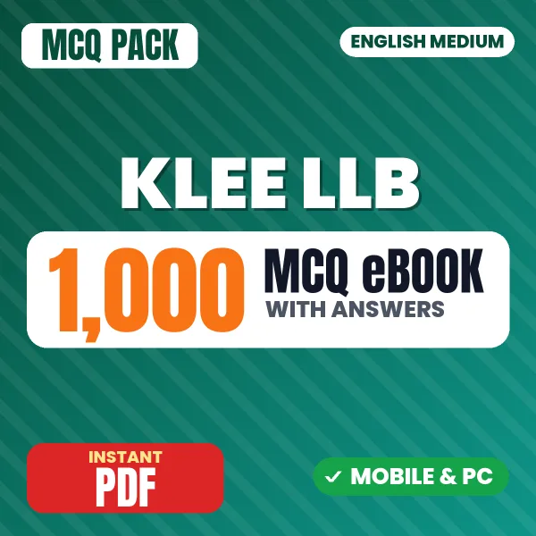 KLEE LLB (3 years) Exam – 1000 MCQ eBook with Answers | English Medium PDF Download