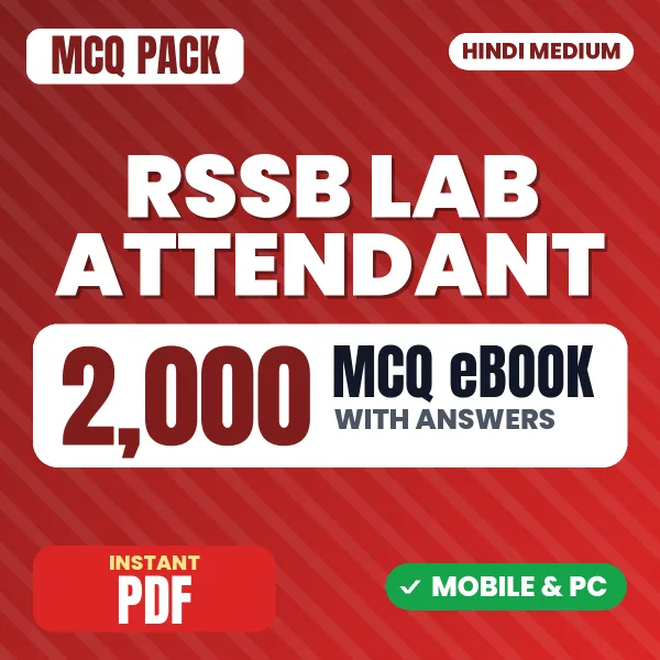 RSSB Lab Attendant Exam – 2000 MCQ eBook with Answers | Hindi Medium PDF Download