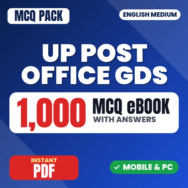 UP Post Office GDS Exam – 1000 MCQ eBook with Answers | English Medium PDF Download