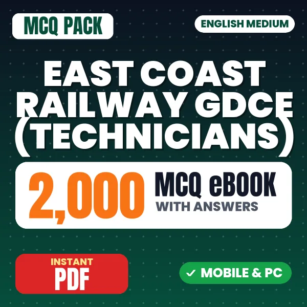 East Coast Railway GDCE (Technicians) Exam – 2000 MCQ eBook with Answers | English Medium PDF Download