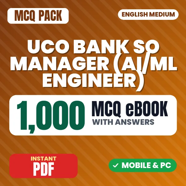 UCO Bank SO Manager (AI/ML Engineer) Exam – 1000 MCQ eBook with Answers | English Medium PDF Download