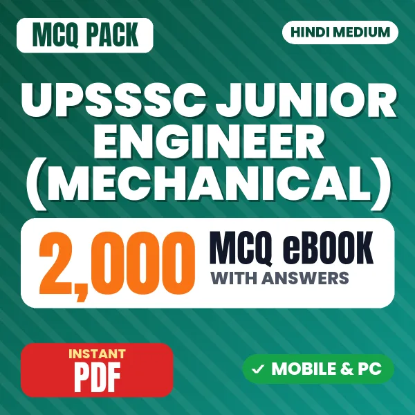 UPSSSC Junior Engineer (Mechanical) Exam – 2000 MCQ eBook with Answers | Hindi Medium PDF Download