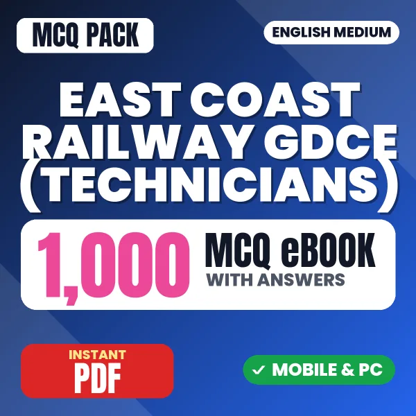 East Coast Railway GDCE (Technicians) Exam – 1000 MCQ eBook with Answers | English Medium PDF Download