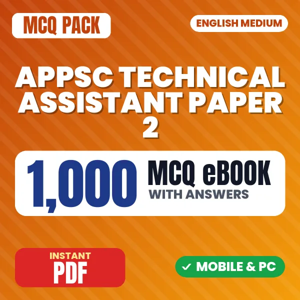 APPSC Technical Assistant Exam Paper 2 – 1000 MCQ eBook with Answers | English Medium PDF Download
