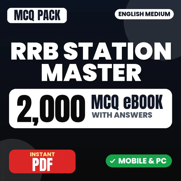 RRB Station Master Exam – 2000 MCQ eBook with Answers | English Medium PDF Download