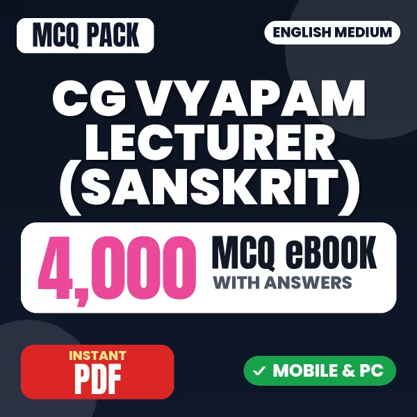 CG Vyapam Lecturer (Sanskrit) Exam – 4000 MCQ eBook with Answers | English Medium PDF Download